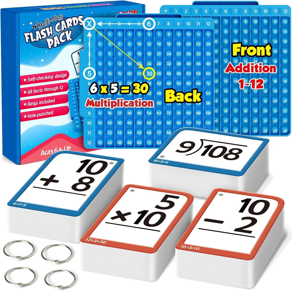 Multiplication Math Fidget Toy with Flash Cards