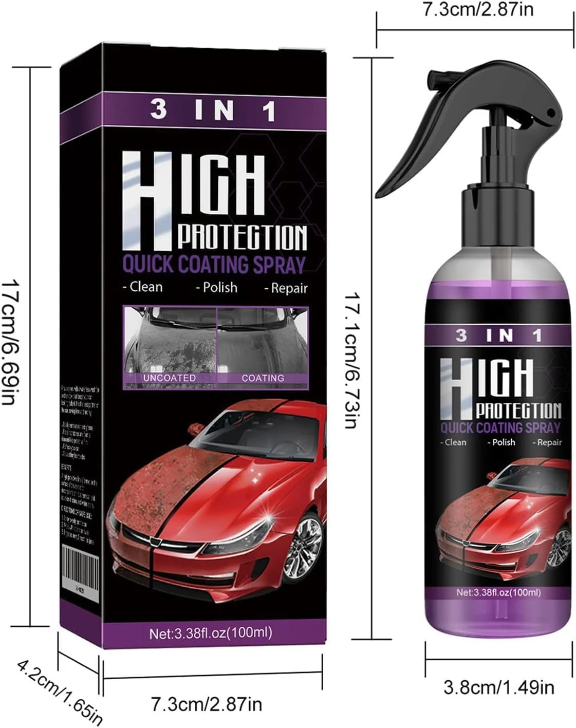 Rayhong 3-in-1 Car Coating Kit (100ml)