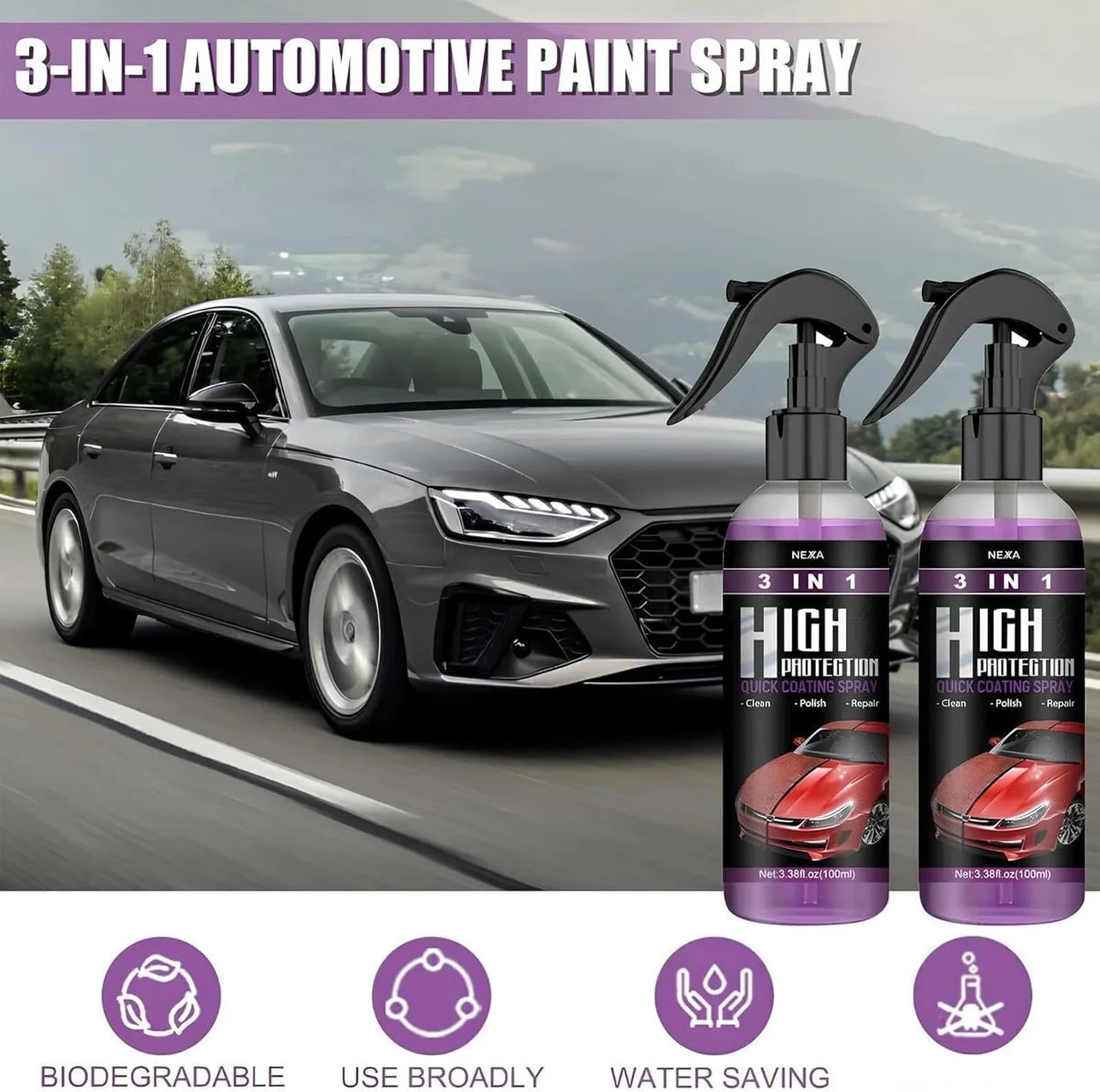 Rayhong 3-in-1 Car Coating Kit (100ml)