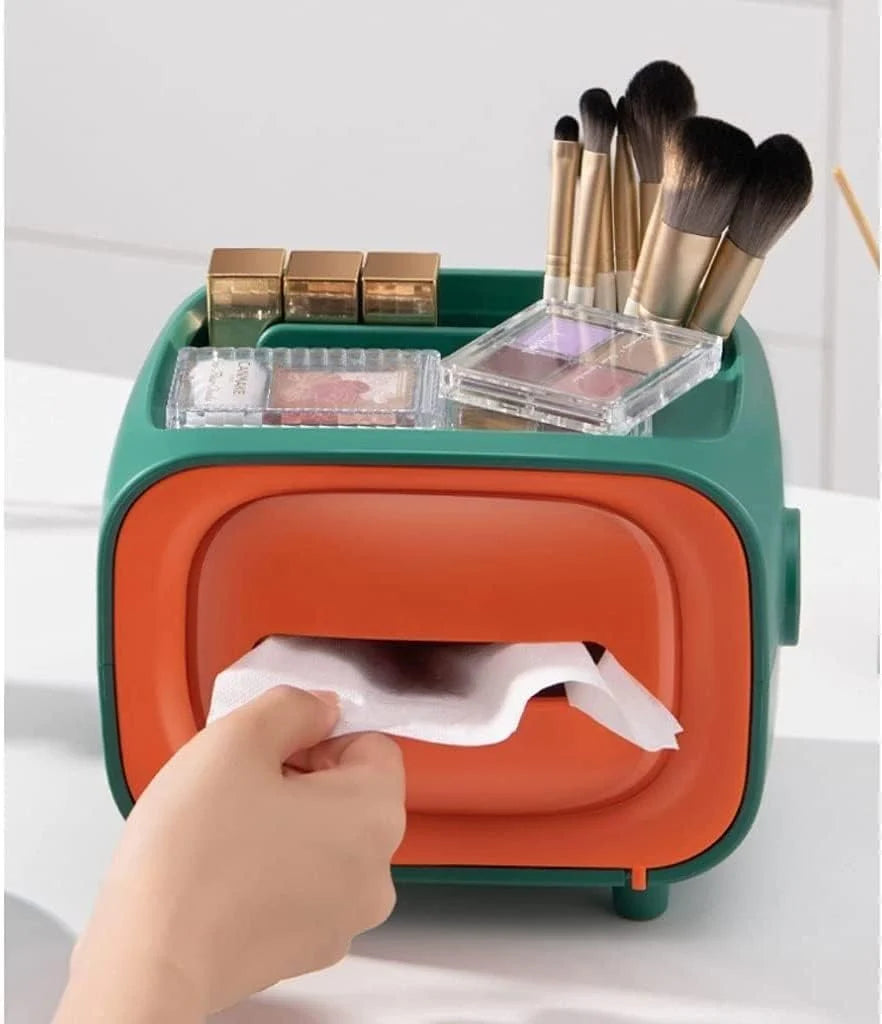 Retro TV Tissue Box & Desk Organizer