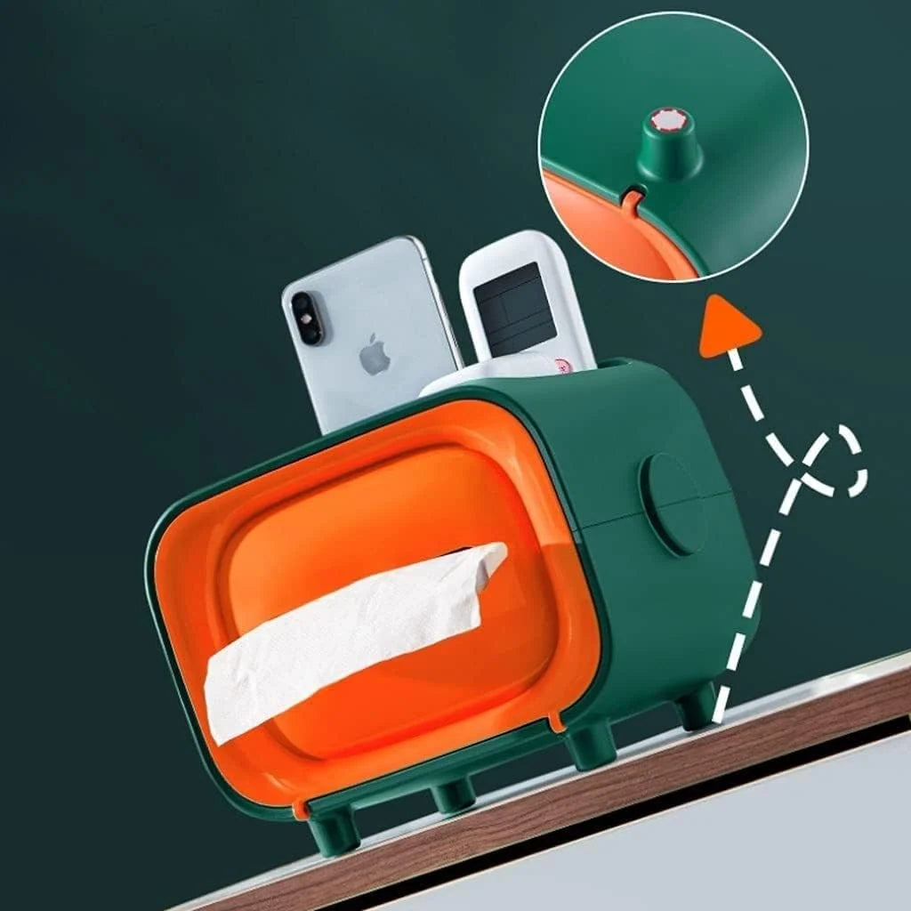 Retro TV Tissue Box & Desk Organizer